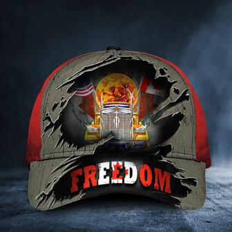 Trucker Freedom Convoy Hat Support Truckers For Freedom Convoy 2022 US Canadian Flag Cap Hat - Thegiftio UK