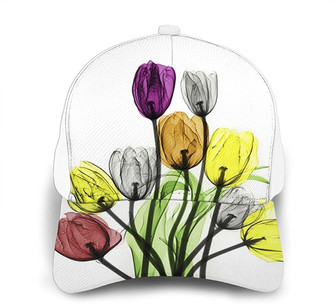 Tulip Print Casual Baseball Cap Adjustable Twill Sports Dad Hats for Unisex Hat - Thegiftio UK