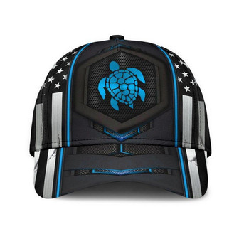 Turtle Blue Pattern Hat Classic Cap Unisex Cap, Skull Cap, Human Cap, Trending Cap, American Cap Hat - Thegiftio UK
