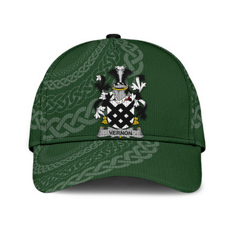 Vernon Coat Of Arms Irish Family Crest St Patrick's Day Hat Classic Cap Hat - Thegiftio UK