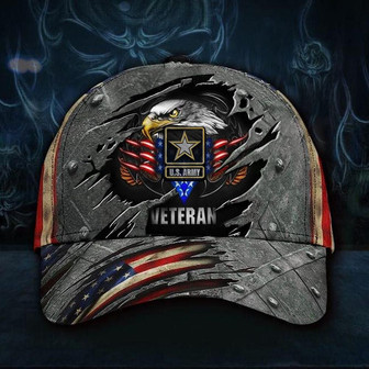 Veteran American Flag Hat Proud US Military Army Veteran Hat Print Patriotic Eagle American Flag Cap Vintage US Army Gift Ideas For Men Hat Classic Cap Hat - Thegiftio UK