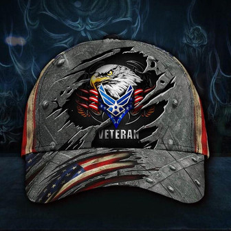 Veteran American Flag Hat Proud US Military Us Air Force Veteran Hat Print Patriotic Eagle American Flag Cap Army Best Dad Gifts Hat Classic Cap Hat - Thegiftio UK