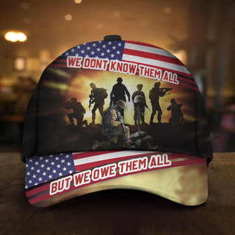Veteran American Flag Hat Proud US Military Veterans We Dont Know All But We Owe Them All Honoring Veterans Patriot Merch Hat Classic Cap Hat - Thegiftio UK
