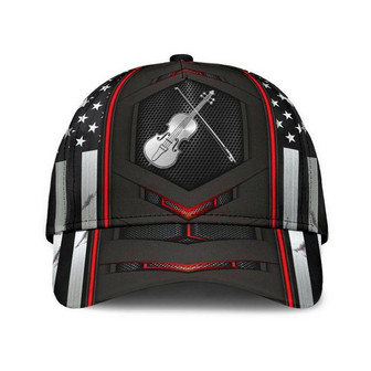 Violin Red Flag Carbon Hat Classic Cap Awareness Cap, Protect Cap, Human Cap, Trending Cap, American Cap Hat - Thegiftio UK