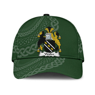 Waller Coat Of Arms Irish Family Crest St Patrick's Day Hat Classic Cap Hat - Thegiftio UK