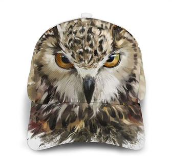 Watercolor Cool Owl Head Classic Baseball Cap Adjustable Twill Sports Dad Hats for Unisex Hat Classic Cap Hat - Thegiftio
