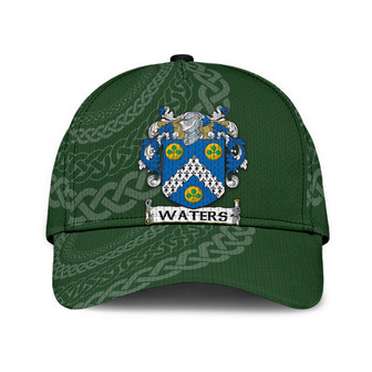 Waters Coat Of Arms Irish Family Crest St Patrick's Day Hat Classic Cap Hat - Thegiftio UK