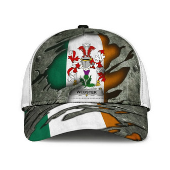 Webster Coat Of Arms Irish Family Crest Hat Classic Cap Hat - Thegiftio UK