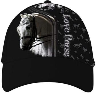 White Horse Forest Black Printed Unisex Hat Classic Cap, Snapback Cap, Baseball Cap Hat - Thegiftio UK