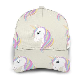 White Unicorn Print Classic Baseball Cap Adjustable Twill Sports Dad Hats for Unisex Hat - Thegiftio UK