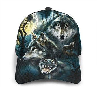 Wolf Print Classic Baseball Cap Adjustable Twill Sports Dad Hats for Unisex Hat - Thegiftio