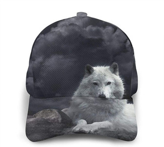 Wolf at Night Print Classic Baseball Cap Adjustable Twill Sports Dad Hats for Unisex Hat - Thegiftio