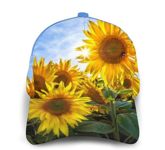 Yellow Sunflowers Sunflower Adjustable Snapback Unisex Printing Baseball Cap Trucker Hat - Thegiftio UK