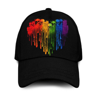 Colorful Skull You're Loved LGBT Printing Baseball Cap Hat, LGBT Pride Accessories Hat - Thegiftio
