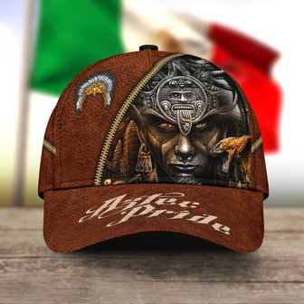 Cool Full Printed Aztec Pride Baseball Cap, Astec Mexico Hat, Aztec Gift For Him Hat - Thegiftio