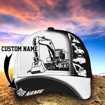 Custom Heavy Equipment Classic Cap For Man And Woman, Excavator Full Printed Cap Hat - Thegiftio UK