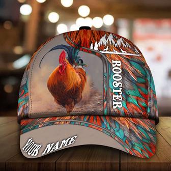 Custom With Name The Best Rooster Cap Hat, Rooster Gift For Rooster Lovers Multicolor Baseball Cap Hat - Thegiftio UK