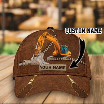 Custom With Name Classic Cap Hat For Excavator, Heavy Equipment Cap Hat For Men Hat - Thegiftio UK