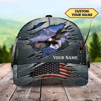Custom Name Eagle Us Flag Baseball Classic Cap Hat, Eagle Cap Hat For Men And Women, Independence Cap Hat - Thegiftio UK