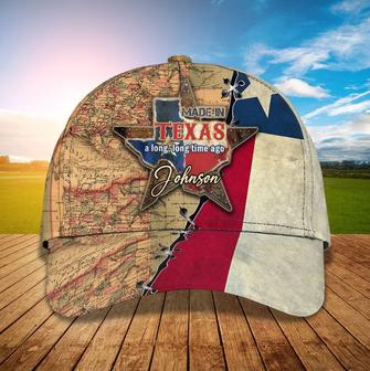 Custom Name Made in Texas Classic Cap for Women and Man, Texas Map Hat for Him Hat - Thegiftio UK