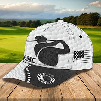 Custom Name Sporty Golfing Hat With Golf Ball and Wedge, Mens Womens Classic Cap Hat - Thegiftio UK