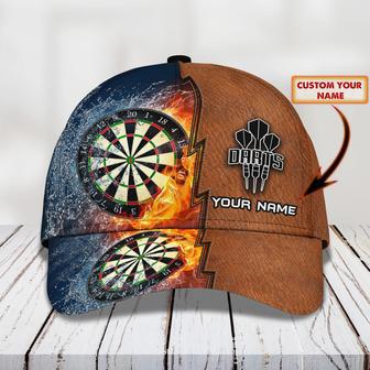 Customized Baseball Full Printed Dart Cap, Dart Cap Hat In Leather Pattern, To My Boy Darter Dart Lover Gifts Hat - Thegiftio UK