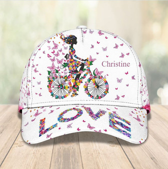 Customized Bicycle Girl Cap Butterfly Art Hat for Girl Summer Cap Hat - Thegiftio UK