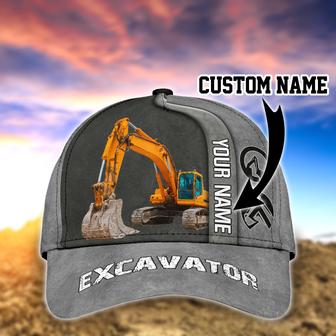 Customized Excavator Heavy Equipment Classic Cap Hat For Woker, Excavator Baseball Hat Cap Hat - Thegiftio UK
