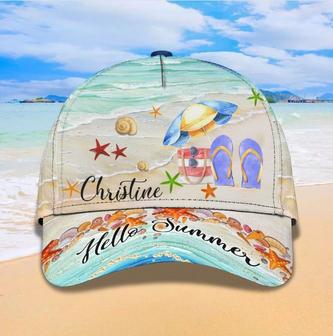 Customized Hello Summer Love Beach baseball Cap for Girlfriend, Beach Hat for Her Hat - Thegiftio UK