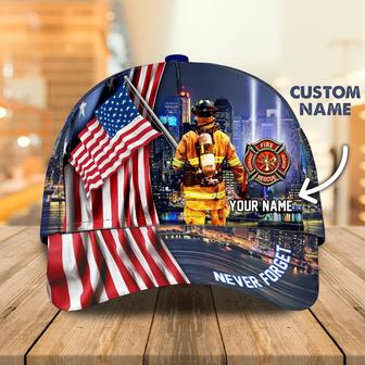 Customized With Name Full Printing Baseball Firefighter Cap Hat, Of July Fire Man Caps Hat - Thegiftio UK