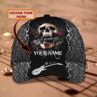 Customized Skull Guitar Classic Cap Hat For My Guitarist Friend, To My Son Daughter Love Guitar Gifts Hat - Thegiftio UK