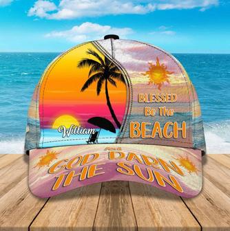 Customized Sunrise Sunset on the Beach Hat for Summer, Bless be the beach Cap Hat - Thegiftio UK