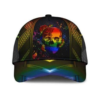 All Over Printed Cap Hat For Lesbian Queer, Gaymer Cap, Skull And Roses Floral Cap For Lgbt Hat - Thegiftio UK