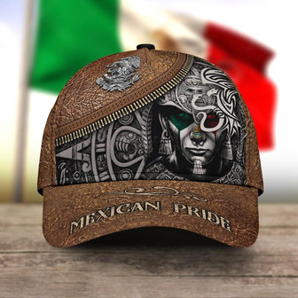 All Over Printed Mexican Pride Baseball Cap Hat, Classic Mexican Aztec Hat Cap, Summer Baseball Aztec Cap Hat - Thegiftio UK