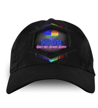 Hate Has No Home Here Lgbt All Overprinting Baseball Cap Hat, Gay Pride Baseball Cap Hat - Thegiftio UK