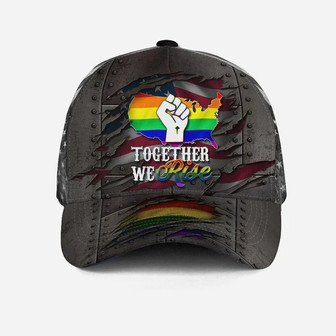 All Over Printing Baseball Cap Hat, Lgbt Pride Together We Rise, Gay Pride Accessories Hat - Thegiftio
