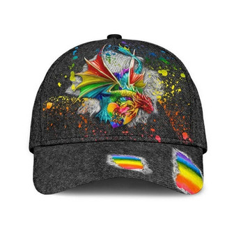 LGBT Cap Love Is Love Dragon Ripped Jean Background LGBT Baseball Cap Hat, Gay Pride Accessories Hat - Thegiftio