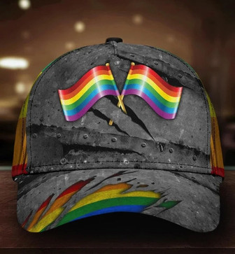 Lgbt Cap, Lgbt Pride Crack All Over Printing Baseball Cap Hat - Thegiftio