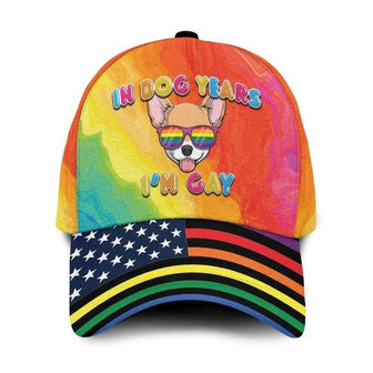 LGBT All Over Printing Baseball Cap Hat In Dog Years I'm Gay, Pride Accessories Hat - Thegiftio UK