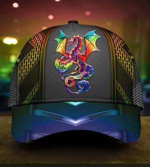 Love Is Love Baseball Pride Cap, Dragon Shine Your Color Lgbt Printing Baseball Cap Hat - Thegiftio UK