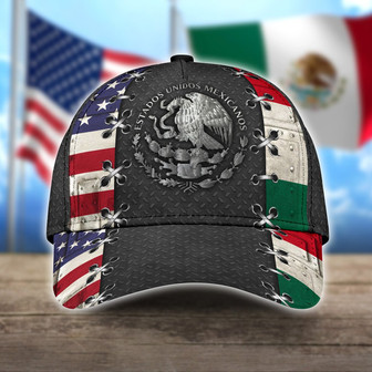 Mexican American Full Printed Classic Cap Baseball Mexico Usa Hat - Thegiftio UK