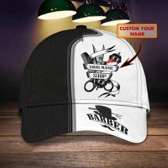 Personalized Barber Cap With Name, Christmas Gift For Barber Man, Barber Cap Hat Full Print Hat - Thegiftio UK