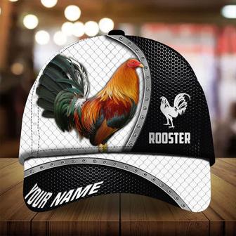 Personalized Baseball Cap Hat For Rooster Lover, Premium Metal Curve Rooster Cap Hat Multicolor, Chicken Cap Hat - Thegiftio UK