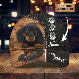 Personalized Baseball Dachshund Cap Hat For Dog Lover, Full Print Dachshund Dog Cap Hat - Thegiftio UK