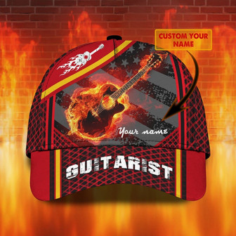 Personalized Beautiful Guitar Full Print Cap Hat For Adult, Colorful Classic Guitar Cap For Musican Hat - Thegiftio UK