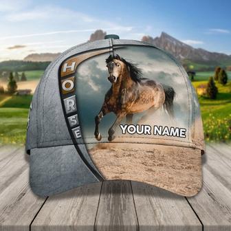 Personalized Brown Horse Cap, All Over Printed Brown Horse Hat for Husband and Wife Hat - Thegiftio UK
