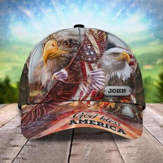 Personalized Eagle Jesus Baseball Cap, God bless America, One Nation Under God Jesus Hat for Christian Hat - Thegiftio UK