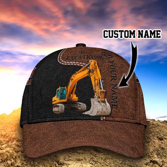 Personalized Excavator Heavy Equipment Baseball Cap Hat, Gift For Excavator Man Hat - Thegiftio UK