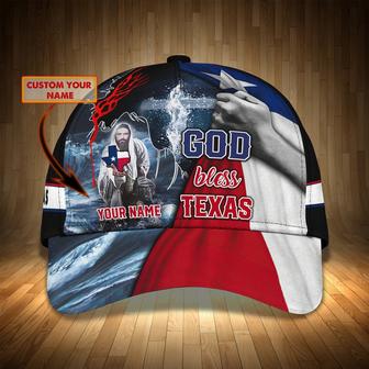 Personalized God Bless Texas Full Print Baseball Cap, Texas American Pride Cap Hat, Texas Cap Hat - Thegiftio UK