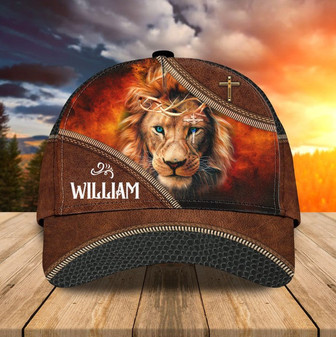 Personalized Lion of Judah Cap, Lion Jesus Hat for Christian All Over Printed Baseball Cap Hat - Thegiftio